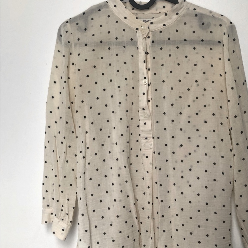 Madewell Light Polka Dot Buttoned Blouse